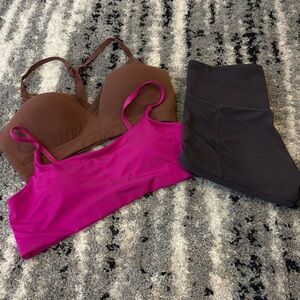 Athleta Bra Swim Top and Shorts Size Large